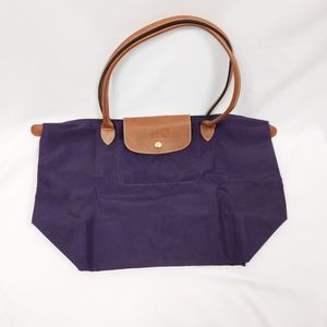 Longchamp Large Le Pliage Tote in Eggplant
